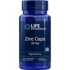Life Extension Zinc Caps High Potency 50 mg, 90 vegetarian capsules